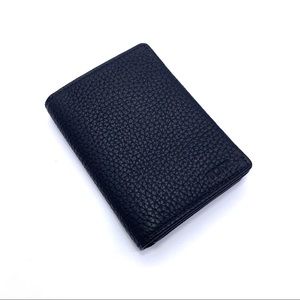 Tumi Pebbled Black Leather Gussetted Card Case